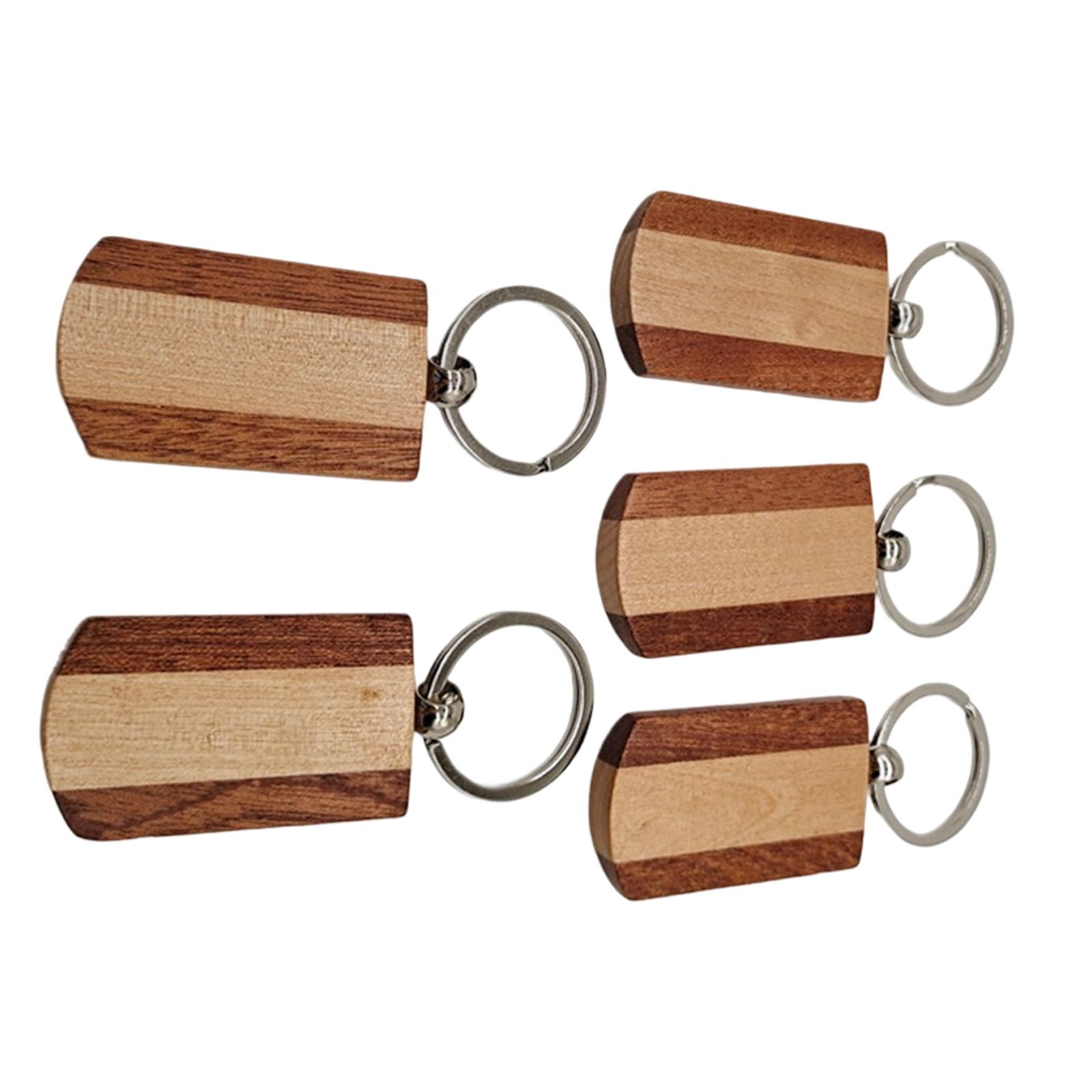 Magideal - Llavero En Blanco Pintura Clave Personalizada Rectangular Etiquetas De Bricolaje Llavero De Madera Etiquetas Clave Encantos Artesanía Para Festival