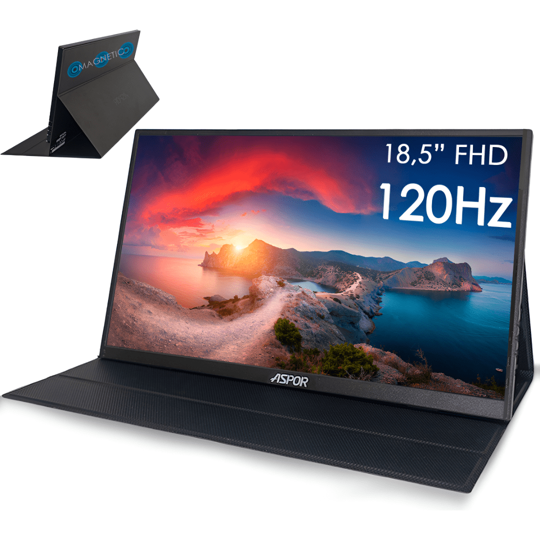 Homebrandt - Monitor Portatil 18.5 120hz Full Hd Con Parlante Y Case