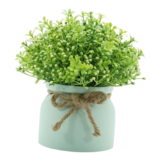 Pequeñas Plantas Artificiales En Maceta Para Bodas, Oficina, Orquídea Falsa, Flor De Frijol En Maceta Verde.