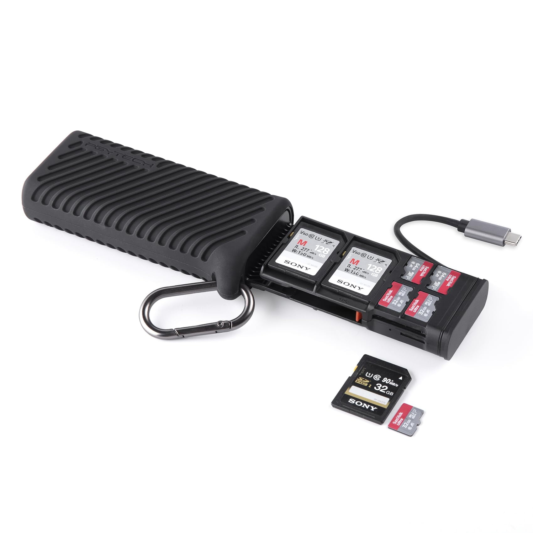 Lector De Tarjetas Sd+funda Para Tarjetas De Memoria Pgytech Createmate
