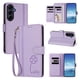 thumbnail image 2 of Funda Cartera Trébol para Samsung Galaxy A55 5G con Ranuras Tarjetas y Carga Inalámbrica Morado claro, 2 of 6