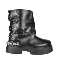 Megabazar Spa - Bota Mujer Biker Tachas 18 Yassne Negro