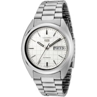 Reloj Seiko Series 5 Snxf05 Para Hombre, Automático, Esfera Blanca Con Rejilla