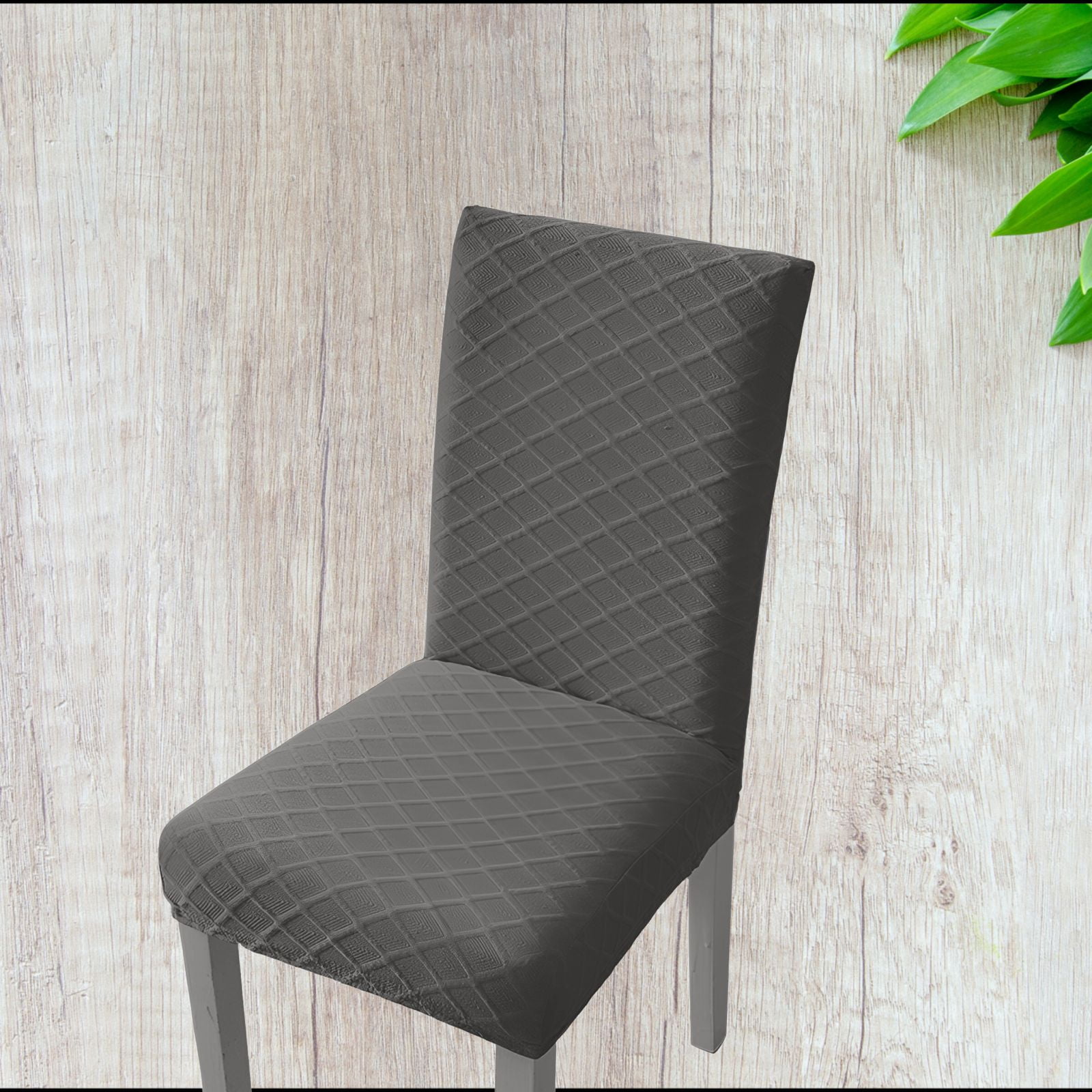 Genérico - Pack De 6 Fundas Cubre Sillas De Comedor Gris Oscuro