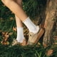 thumbnail image 3 of Calcetines de mujer. Calcetines tobilleros informales con puños vueltos y volantes, transpirables, de algodón fresco, con diseño de lechuga y volantes (paquete de 3), 3 of 5