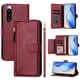 thumbnail image 2 of Funda tipo cartera para SONY Xperia 5 IV con bolsillo con cremallera, tarjetero, soporte, correa para la muñeca y tapa de cuero Rojo, 2 of 5