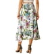 thumbnail image 3 of Falda de Mujer INSPIRE CHIC Estampado Floral Tropical Volante Nudo Autoadherente Abertura Playa Hawaiana Falda Cruzada Blanca M, 3 of 7