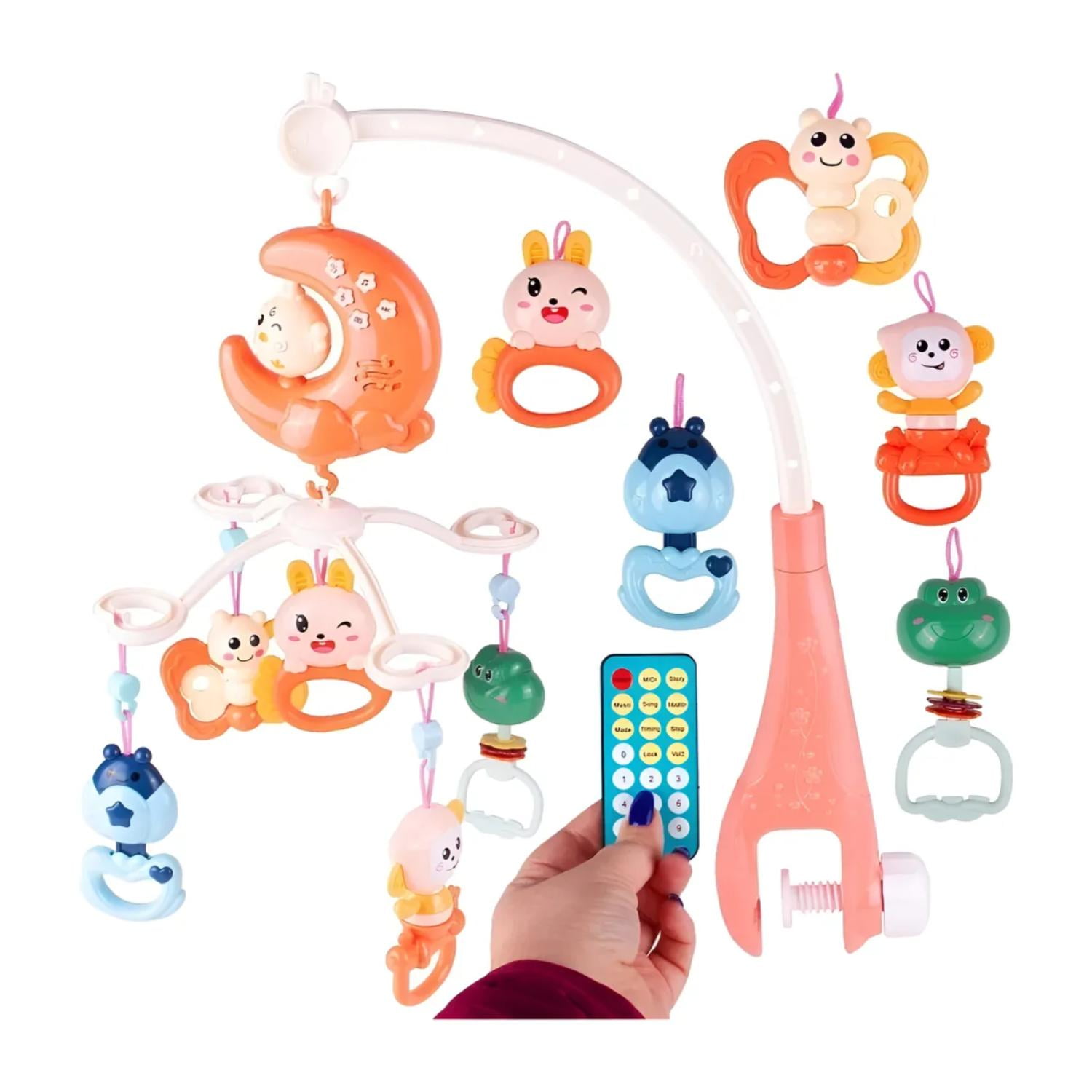 Total E-commerce - Juguete Movil Sonajero Infantil Con Luz Y Sonido Luna Naranja