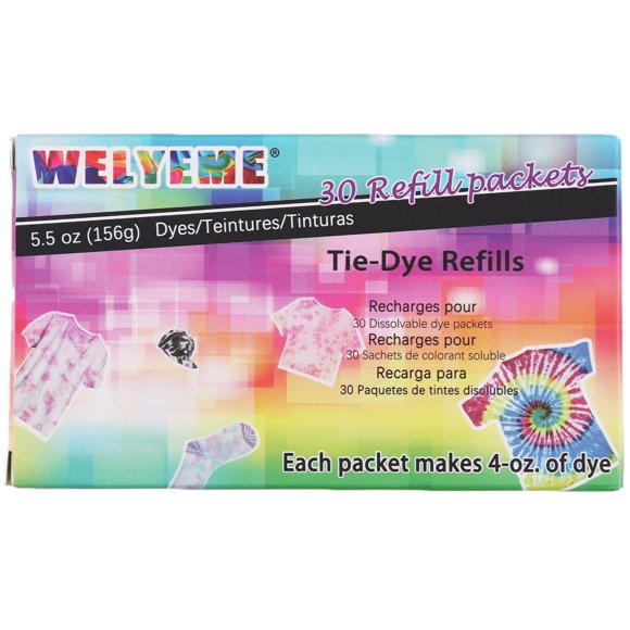 Repuestos en polvo Tie Dye WELYEME, 30 paquetes, para ropa Rainbow