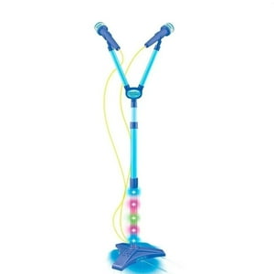 Total Upgrate - Juguete Microfono Doble Karaoke Con Luces Azul