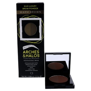 Arches And Halos - Polvo Para Cejas Duo Luxury - Marrón Cálido De Para Mujeres - 0,088 Oz Para Cejas