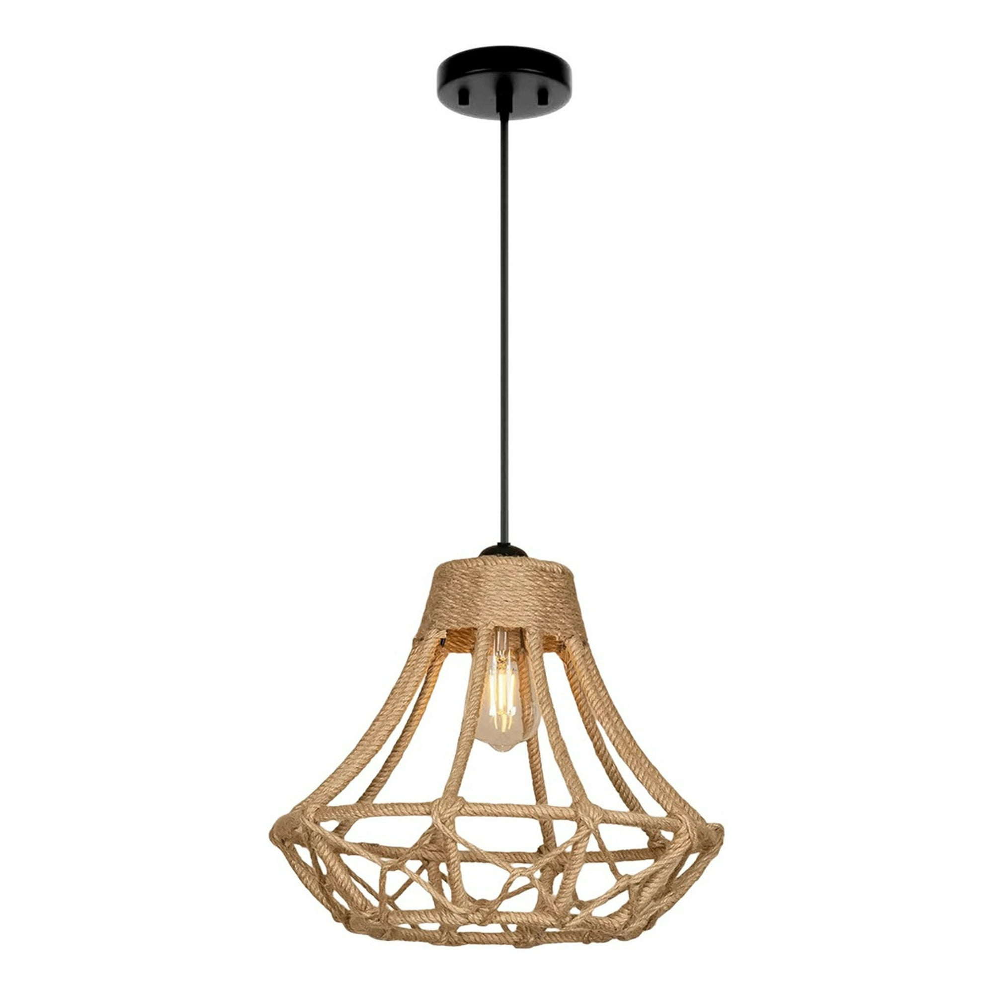 Genérico - Lámpara Colgante Techo Retro Rústico Tejida Natural Jhn