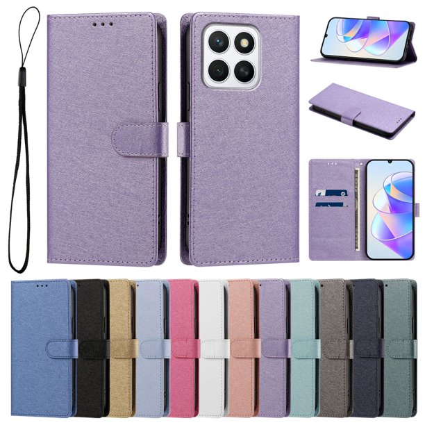 Cartera para Honor X8C con Soporte y Correa, Lila
