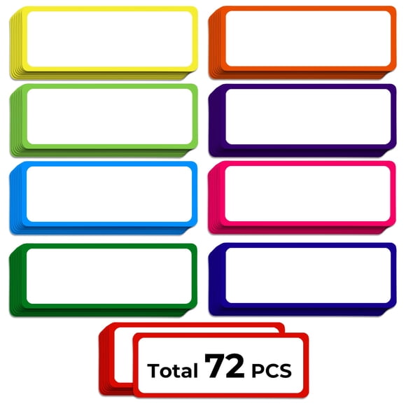 Etiquetas Utron 72 piezas 8x3 cm magnéticas de borrado seco, 9 colores