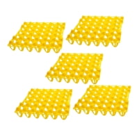 Magideal - Bandeja De Huevos De 30 Rejillas Cartones De Huevos Portahuevos Duradero Para Refrigerador, Contenedor De Huevos Para Mesa De Cocina Cajón De Rotación 5 Piezas Amarillo