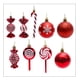 thumbnail image 3 of Ornamentos del árbol de Navidad 36 piezas Multi-Size Candy Cane Shatterproof Ball Ornaments Set para la corona de Navidad y las decoraciones de fiesta, rojo, 3 of 3