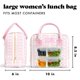 thumbnail image 3 of Fit & Fresh Bloomington Bolsa de Almuerzo para Mujer - Lonchera Grande Aislada para Trabajo con Recipientes, Resistente a Derrames y Manchas, Cierre con Cremallera, Detalle de Lazos Rosa, 3 of 6