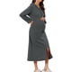 thumbnail image 4 of INSPIRE CHIC Bata con Capucha para Mujer con Cremallera, Manga Larga, Largo Completo, Sudadera, Camisón con Bolsillos, Vestido de Descanso Suave M Gris Oscuro, 4 of 6