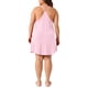 thumbnail image 3 of Agnes Orinda Women's Plus Size Camisón Talla Grande Tirantes Espagueti Cuello en V Sin Mangas Espalda Cruzada Ropa de Dormir Camisón 4X Rosa, 3 of 6