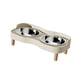 thumbnail image 4 of Comederos Elevados Para Gatos Con Dos Cuencos De Acero Inoxidable Para Cachorros Y Animales Peque?os, Color Beige Y Blanco, 4 of 5