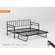 thumbnail image 3 of Twin Daybed with RGB LED Lights & Charging Station, Height Adjustable Day Bed Frame with Trundle, Versatile Metal Sofa Bed Frame for Bedroom, Living Room, Guest Room, Black, 3 of 3