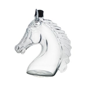 Magideal - Decantador De Whisky Con Tapón En Forma De Caballo, Práctico Y Único Dispensador De Bebidas, Decantador De Vidrio Para Fiestas De Cumpleaños, Hombres, 350 Ml