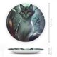 thumbnail image 2 of Gatos guerreros Plato decorativo de porcelana fina (bone china), plato decorativo de cerámica para hogar, oficina, soporte de pared, platos decorativos para dormitorio - 6 pulgadas (15 cm), 2 of 6