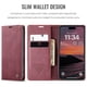 thumbnail image 3 of CaseMe Funda de Cuero para iPhone 17 Pro Max, Funda de Cuero Tipo Billetera con Tarjetero, Cierre Magnético, a Prueba de Golpes, Soporte, Funda Protectora para iPhone 17 Pro Max, Rojo Vino, 3 of 12