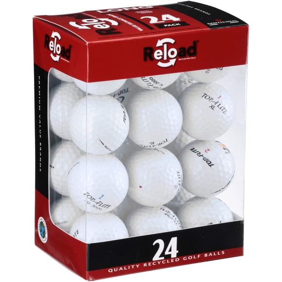 Pelotas de golf recicladas Top Flite Reload, blancas, paquete de 24