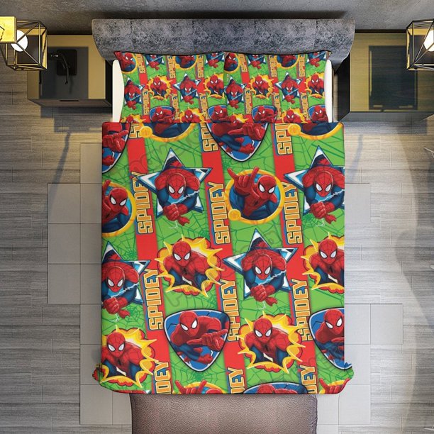 Spider-Man 3 Pieces Duvet Cover Set Full Size Super Soft Fade Resistant Microfiber