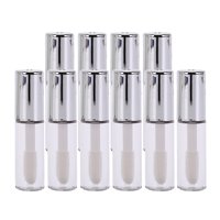 Ioensy - 10 Botellas De Brillo De Labios, Tubos De Aceite De Labios Transparentes Rellenables Para Mujeres Y Niñas, Color Plateado