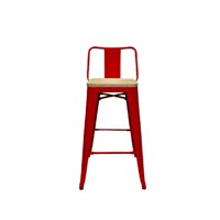 Moad - Taburete Tolix Rojo Wood 66Cm