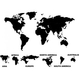 Rienda Libre Graphics - Decomural World Map Continents Ws-16255