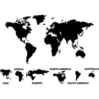 Rienda Libre Graphics - Decomural World Map Continents Ws-16255
