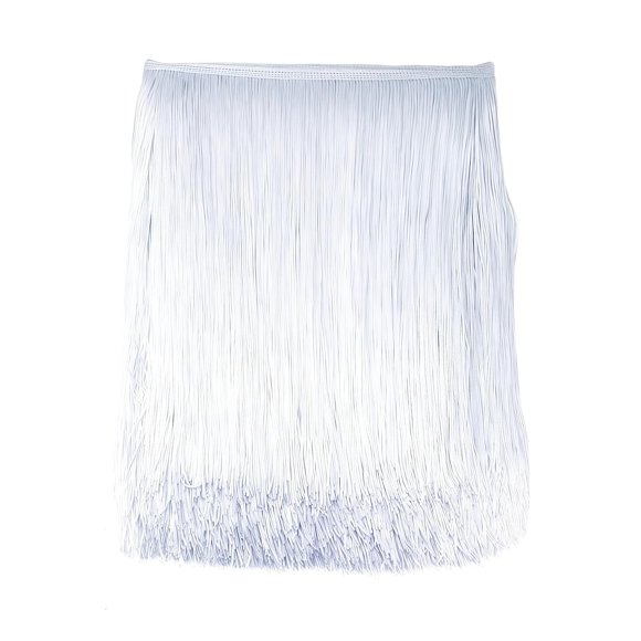 Cinta de flecos Kehuadiy 10 yardas 30 cm blanco poliéster