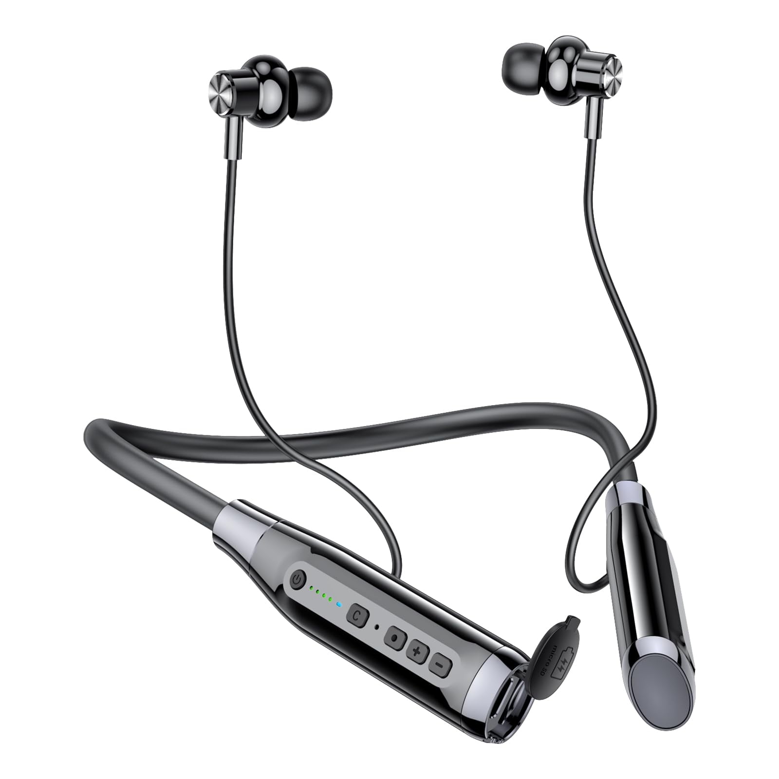 Kinobo - Auriculares Bluetooth Con Banda Para El Cuello 120h Impermeables Negro