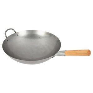 Base Redonda De Acero Al Carbono Martillado Wok Cuisinart De 14 Pulgadas