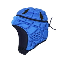 Magideal - Casco De Rugby Para Niños, Protector De Cabeza De Rugby, Carcasa Suave Acolchada, Versátil, Casco De Fútbol Con Bandera, Casco De Rugby Para Monopatín Azul