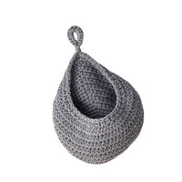 Bothyi - Cesta Colgante De Pared Con Forma De Gota, Tejida A Mano, Para Cocina, Barra, Verduras, 28 X 35 Cm, Color Gris