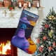 thumbnail image 1 of Monstruos en el Trabajo Tema: Calcetines de Navidad, fino lino blanco para colgar en escaleras y chimenea, decoración navideña para el hogar, regalo de Navidad. 45cm × 32cm, 1 of 5