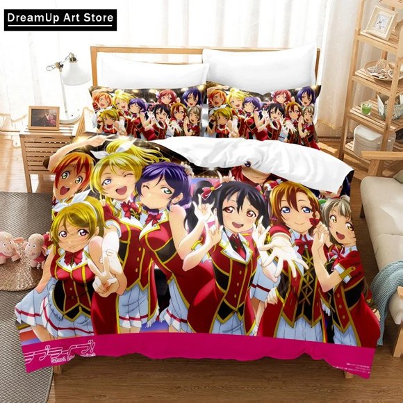 Love Liveμ's Bedding Set Cute Quilt Cover Bed Cover With Pillowcase Boys Adult Home