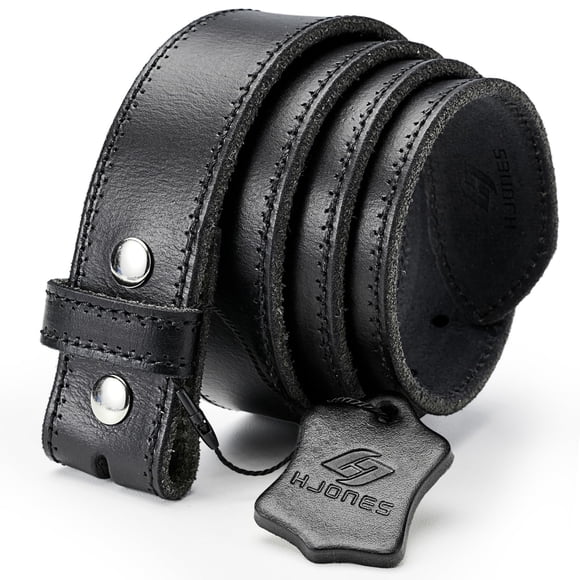 Cinturón HJones Negro de 96 cm con Correa de Cuero de 3,8 cm de Ancho
