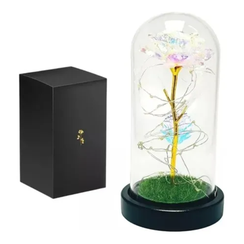 Genérico - Cúpula Algodonera Girasol Eterno Rosa Vidrio