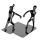 thumbnail image 5 of Par Kungfu Man Book End Holder Soporte De Libro De Escritorio Para Decoración Del Hogar Negro, 5 of 5