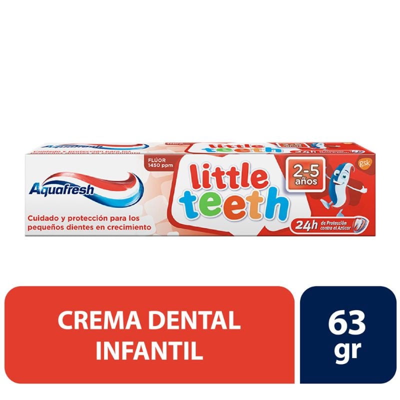 Pasta Dental Niños Little Teeth 2-5 Años 63 g Aquafresh