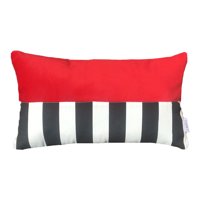 Elizabeth Peper - Funda Cojin Decorativo Diseño Rojo Rayas Blanco Y Negro 50X30