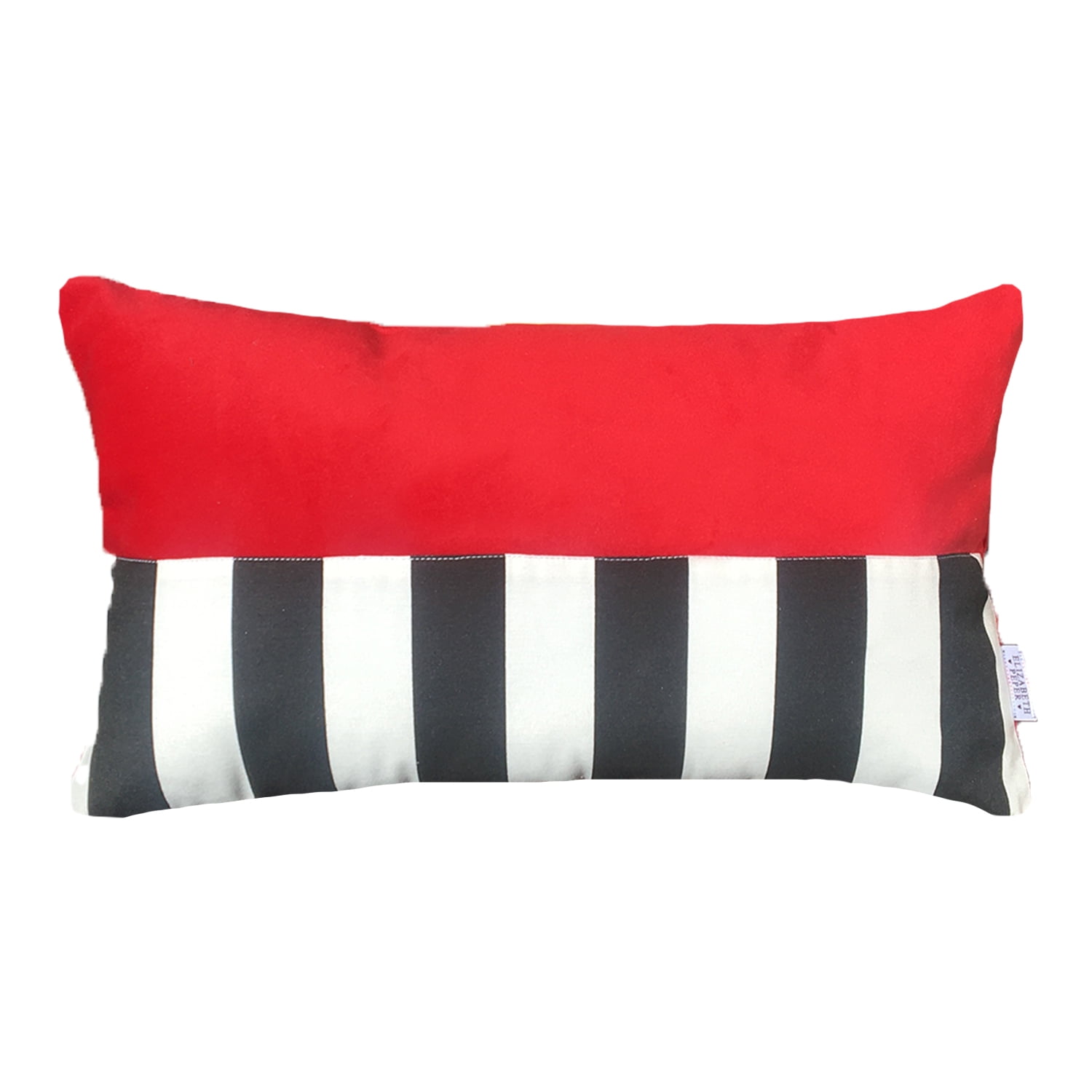 Elizabeth Peper - Funda Cojin Decorativo Diseño Rojo Rayas Blanco Y Negro 50x30