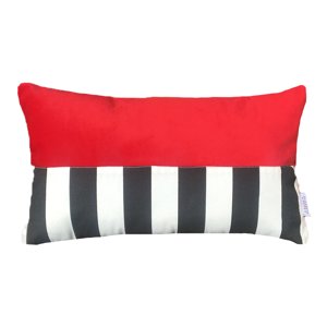 Elizabeth Peper - Cojin Decorativo Diseño Rojo Rayas Blanco Y Negro 50X30 Relleno