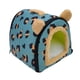 thumbnail image 2 of Casa Para Mascotas Plegable Camas Para Perros Convertibles Para Perros Pequeños Con Cojín Lavable Azul 26x26x26cm, 2 of 5