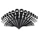 thumbnail image 1 of 50pcs 14G-00G Tapa Tórica Acrílico Tapers Tapones Y Túneles De Silicona Negro, 1 of 5